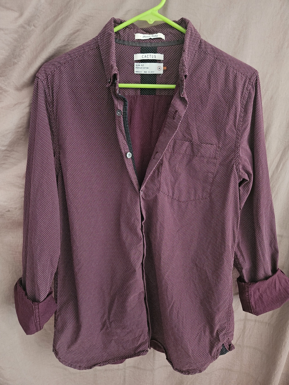 Cactus Men's Plum Microdot Button-Down Shirt